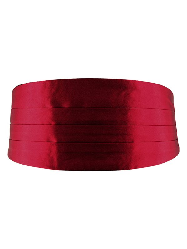 Burgundy Solid Color Evening Wear Cummerbund