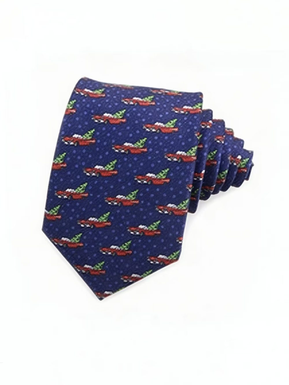 Holiday Car with Tree Pattern Tie