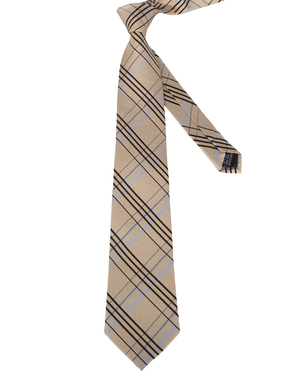 Brown, Gray and Black Three-Color Striped Woven Tie