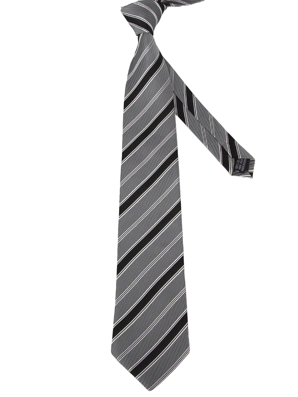 Black, White and Gray Three-Color Twill Classic Silk Tie