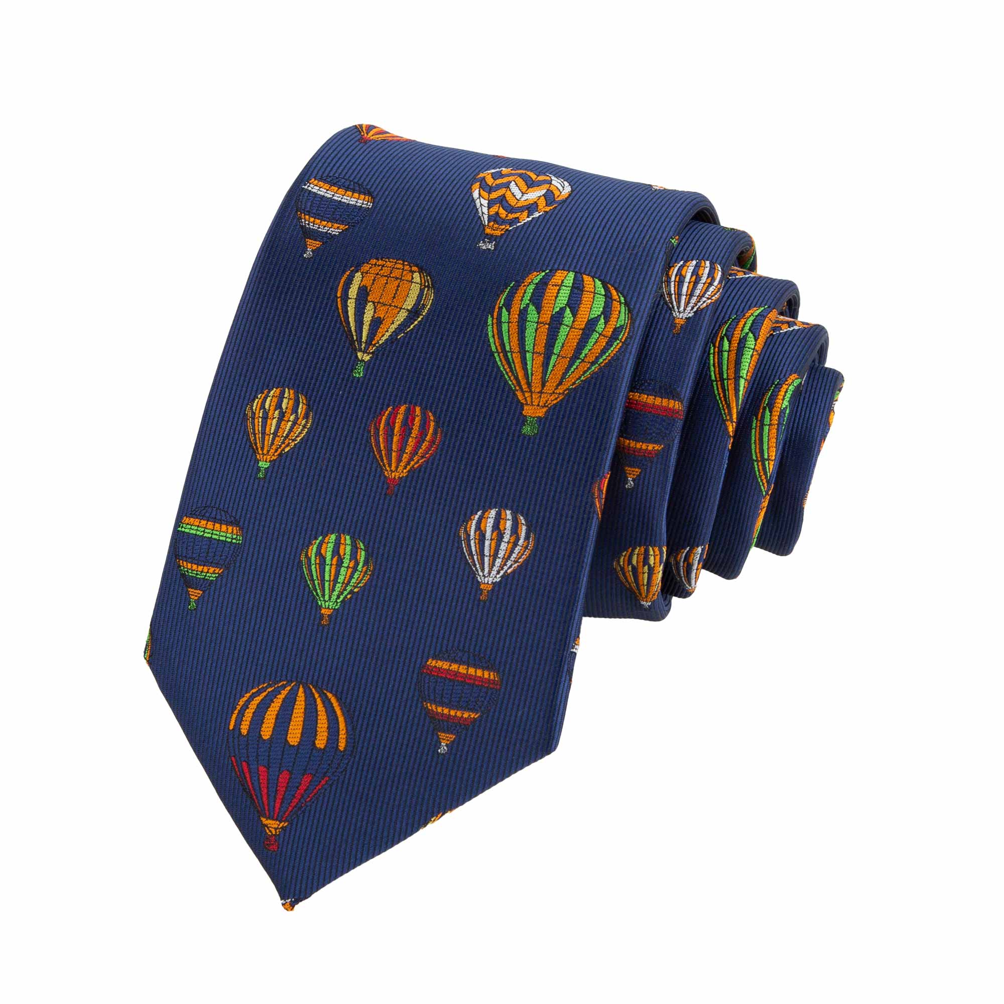 Embroidered Multicolor Balloon Navy Necktie