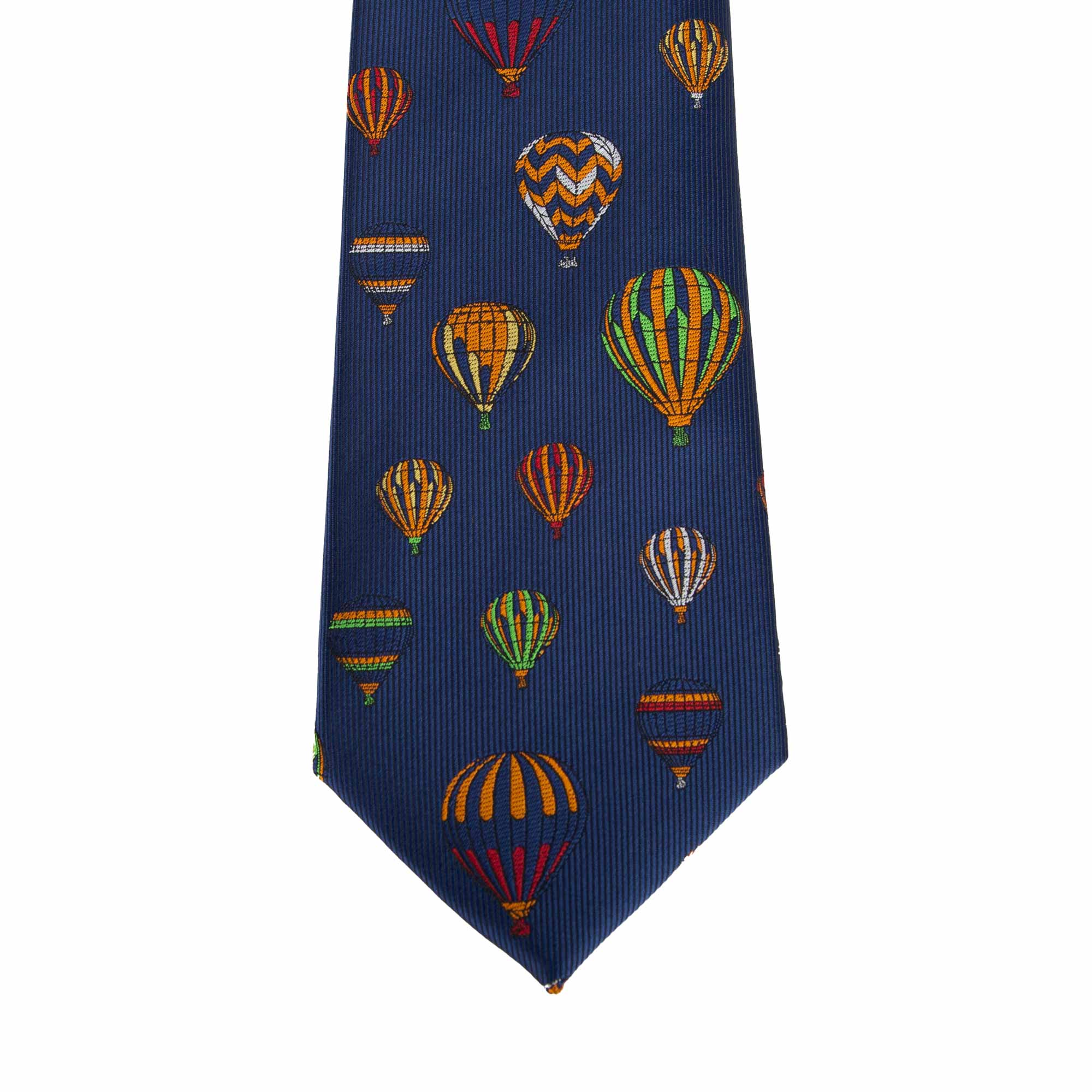 Embroidered Multicolor Balloon Navy Necktie - Image 3